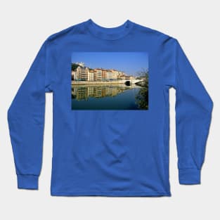 France. Lyon. River. Bridge. Long Sleeve T-Shirt